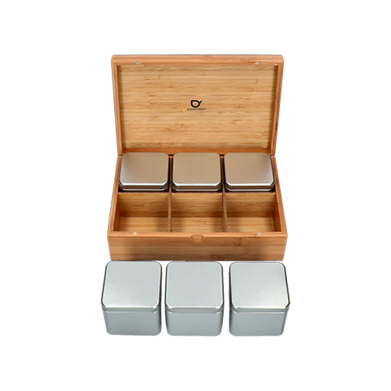 Theekist 6 vaks  Bamboe losse  thee
