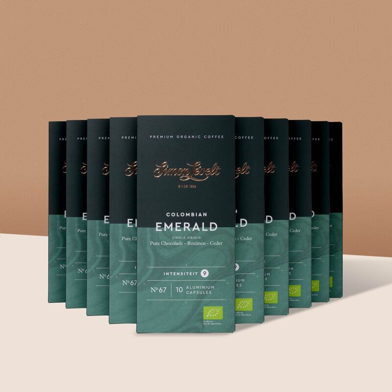 Simon L&eacute;velt Koffiecups  Colombian Emerald 10-pack