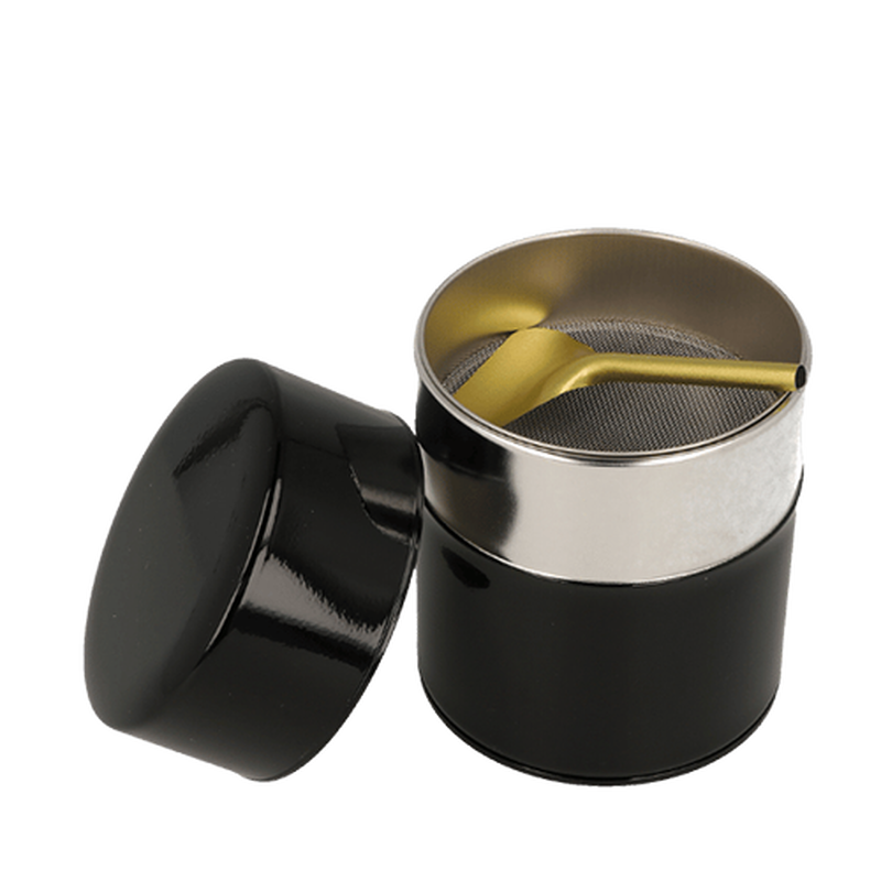 Matcha Can zwart met zeef