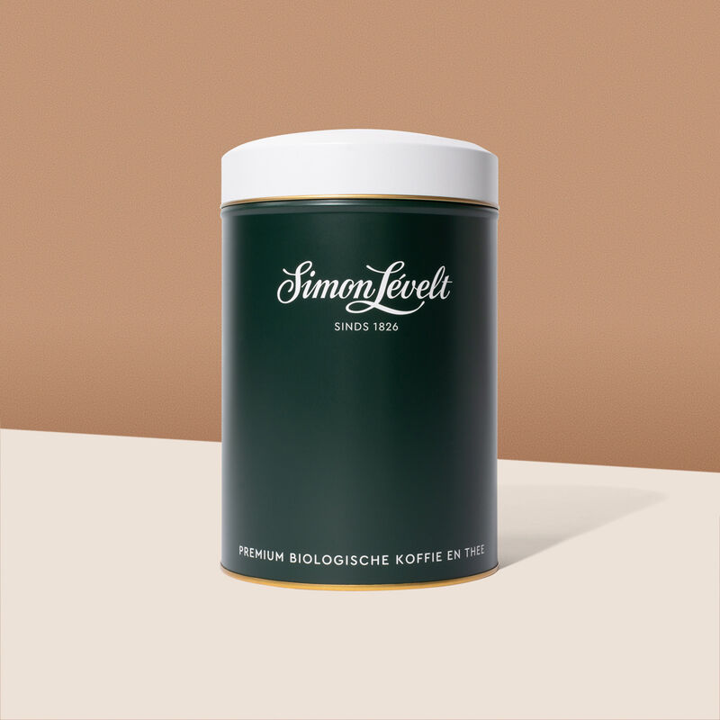 Simon L&eacute;velt koffieblik  donkergroen 500g