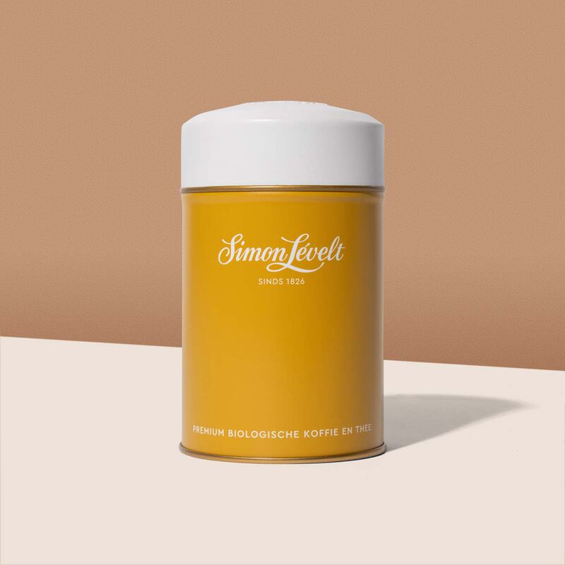 Simon Lévelt theeblik  Okergeel 100g