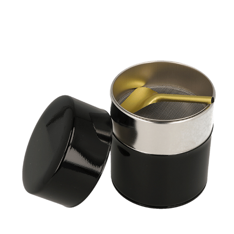 Matcha Can zwart met zeef