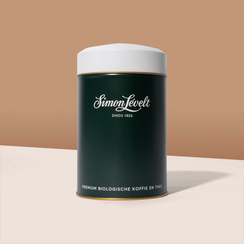 Simon L&eacute;velt koffieblik  donkergroen 250g
