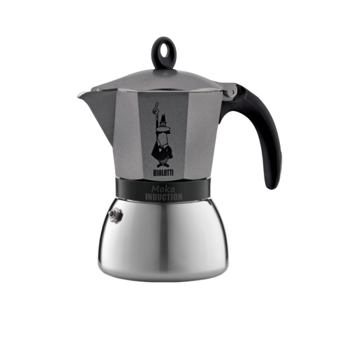 Bialetti Moka Inductie Antraciet 6 | Espressopotjes | Koffietools | Machines | Simon Lévelt | Koffie en thee sinds 1826
